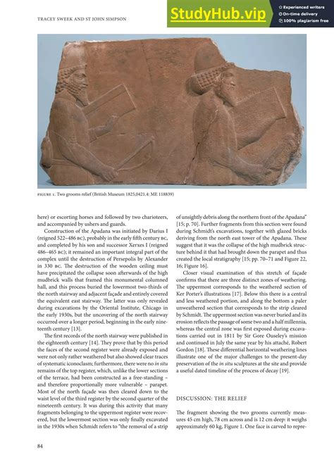 An Unfinished Achaemenid Sculpture From Persepolis Pdf