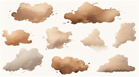 Premium Vector A Series Of Drawings Of Clouds And The Sky