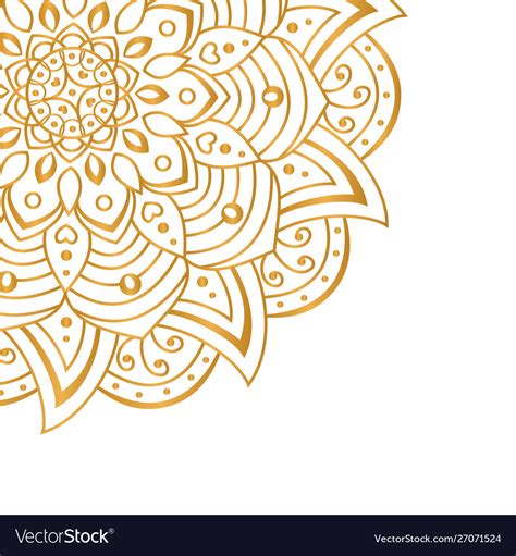 Golden mandala isolated on white background Vector Image