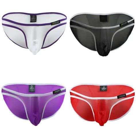 SEXY MENS MESH Underwear See Through Bikini Briefs Bulge Pouch Panties Thongs 4 79 PicClick UK
