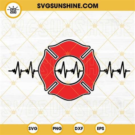 Firefighter Logo Heartbeat Svg Fire Department Svg International