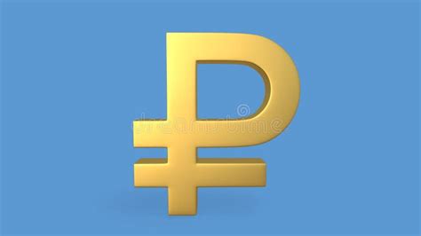 Russian Ruble Currency Symbol With A Stack Of Coins D Rendering Stock