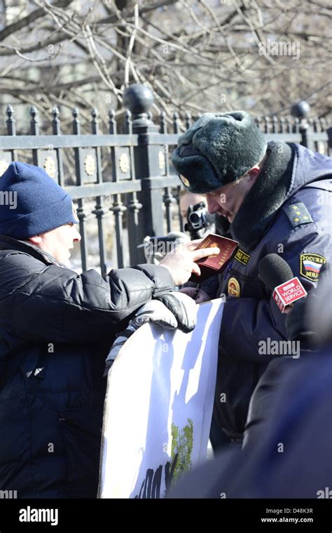 Russian Activist Holds Placard Freedom For Pussy Riot Tells His Name