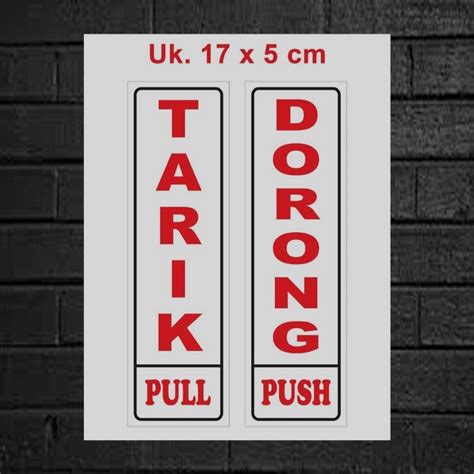 Jual STIKER PINTU TARIK DORONG PUSH PULL SING RAMBU K3 Shopee