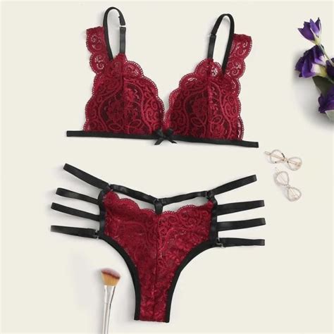 Soutien gorge nouvelle mode sexy string string vêtements de nuit sous vêtements lingerie fleur