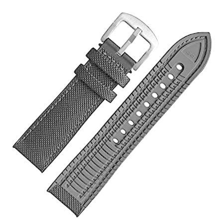 Canvas Black Blue Nylon Watch Band Silicon Rubber Watch Strap Mens