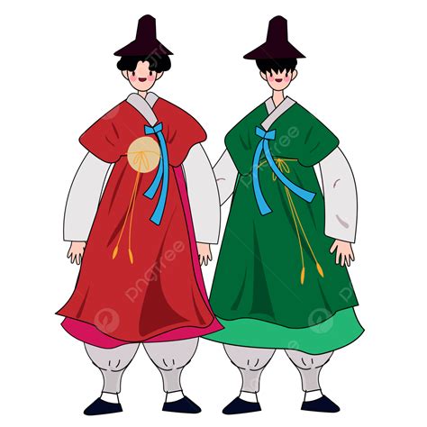 Hand Drawn Banner Clipart Vector Hand Drawn Korea Traditional Clothing