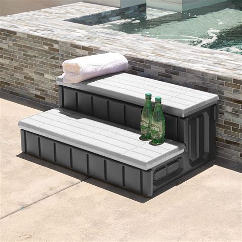 Snapklik XtremepowerUS Universal Heavy Duty 2 Step Spa Hot Tub Step Porch Steps