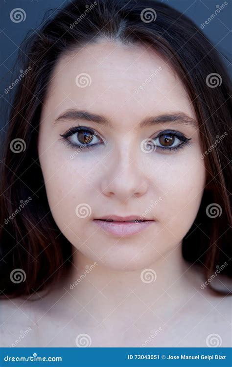 Spanish Brunette Girl With Long Hair Stock Photography CartoonDealer 73042940