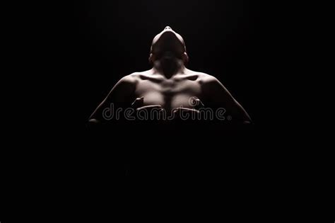 Nude Woman Silhouette Under Light In The Dark Stock Image Image Of Adult Model 148208343
