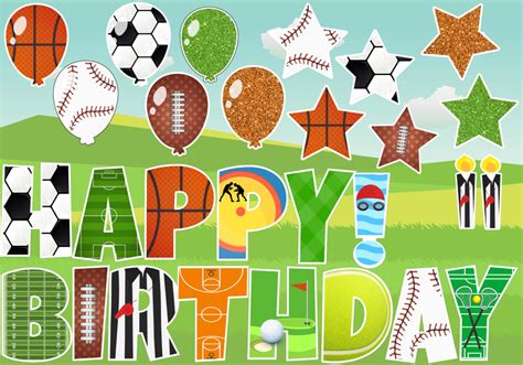 Sports Theme Happy Birthday Set