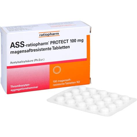 ASS ratiopharm PROTECT mg magensaftr Tabletten St Herz Kreislauf Gefäße apo rot