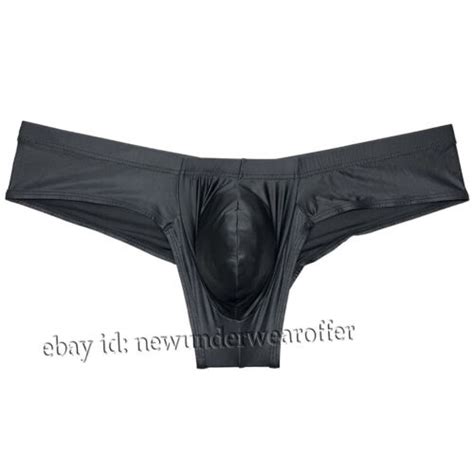 Mens Silk Satin Boxer Briefs Underwear Enhance Pouch Brazilian Bikini Underpants EBay