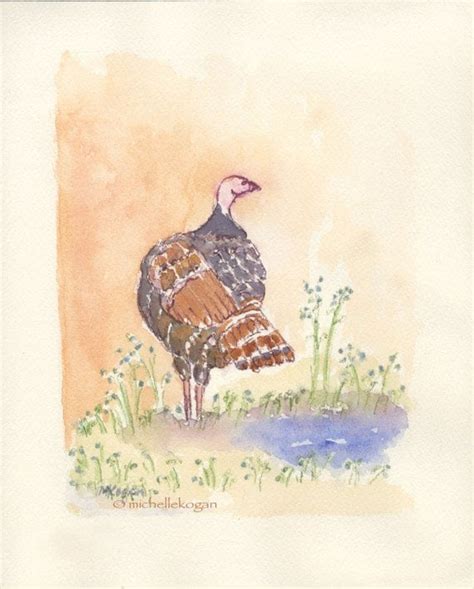 Wild Turkey Watercolor Painting by MichelleKoganFineArt on Etsy