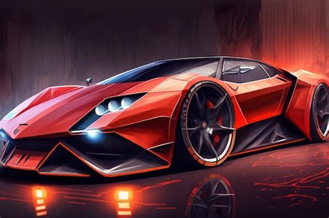 Un Dibujo De Un Lamborghini De La Empresa Lamborghini Foto Premium