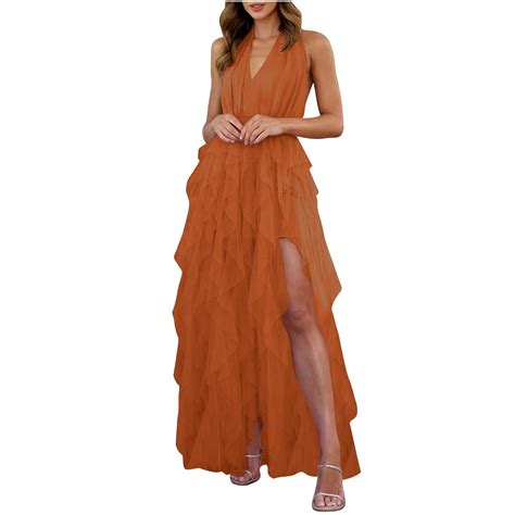 Oplxuo Tiered Tulle Prom Dresses 2025 Long V Neck Formal Evening Dress