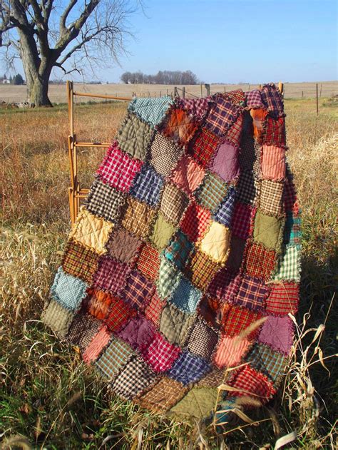 Rag Quilt Patchwork Throw Made To Order Handmade Rustic Quilt