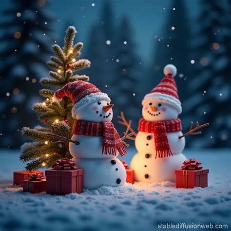 Christmas Night Scene Stable Diffusion Online