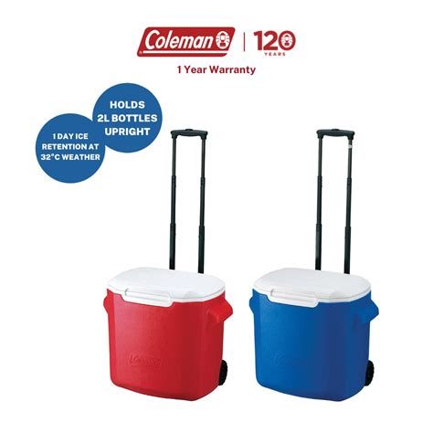 Coleman 16 Quart Personal Cooler With Retractable Handles And Wheels