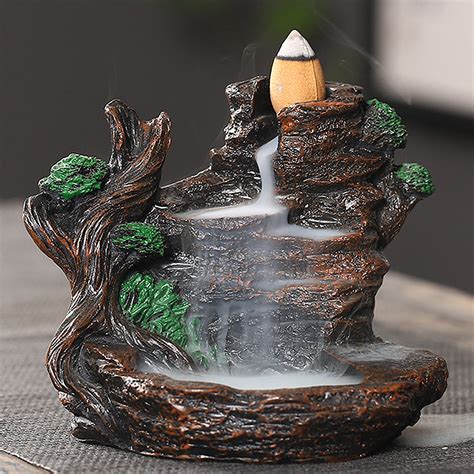 Ludlz Backflow Incense Holder Waterfall Incense Burner Mountain Tower