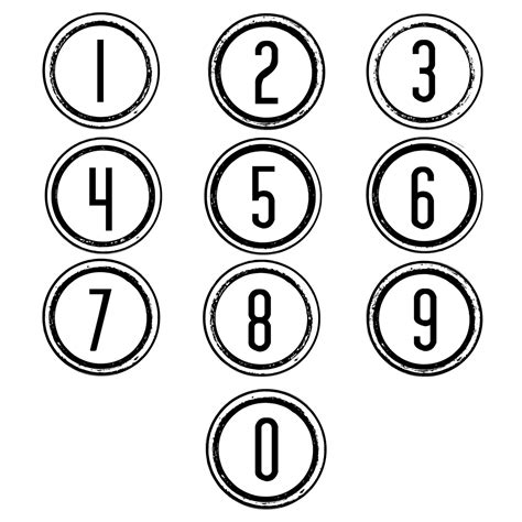 clipart numbers black  white   clipart numbers