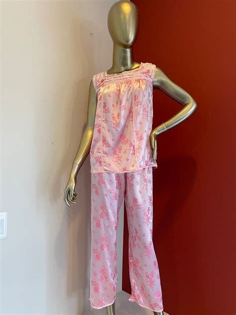 S Pink Asian Print Lingerie Set Gem