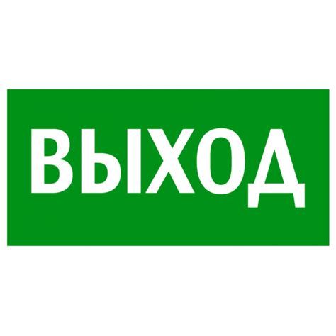 Знак Выход на пластике 300х150