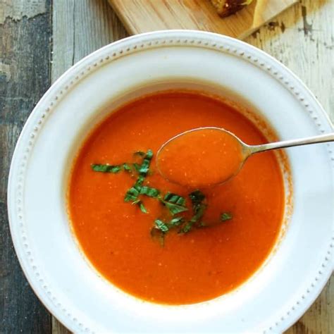 Roasted Fresh Tomato Bisque Seasonal Tomatoes Cream Basil