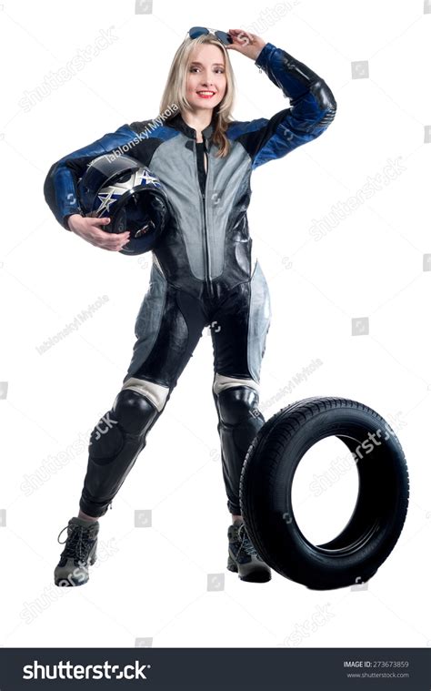 Beautiful Sexy Blonde Girl Motorcycle Suit Stock Photo 273673859 Shutterstock