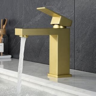 Modern Brushed Gold Single-handle Bathroom Sink Faucet - Bed Bath ...