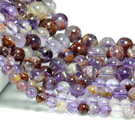 Cristaux d améthyste Quartz violet fantôme 100 naturel perles rondes