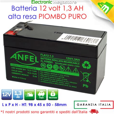 Batteria Ermetica Ricaricabile Al Piombo V Ah Ah Faston Mm