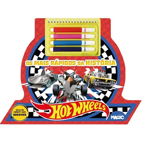 Livro Infantil Colorir Hot Wheels C Canetinha Adesivo Shopee Brasil