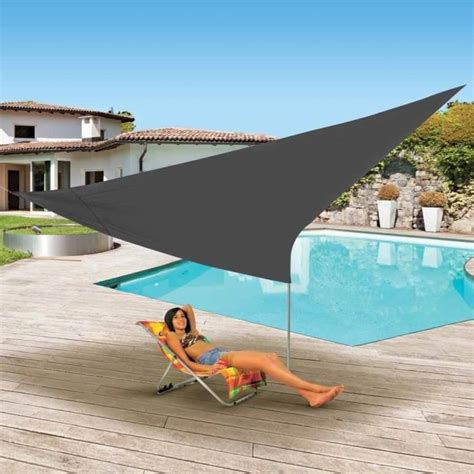 Voile d ombrage triangulaire anthracite 3 6 mètres Cdiscount Jardin