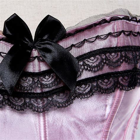 Sexy Satin Lace Overlay Corset Bustier Overbust Burlesque Corselet Top Bodyshaper Lingerie