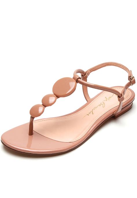 Sandália Rasteira Luiza Barcelos Verniz Nude Compre Agora Dafiti Brasil