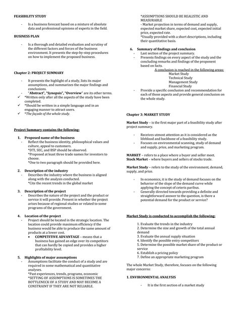 Solution Feasibility Study Chapter 2 6 Reviewer And Summary Studypool