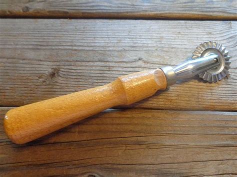 Vintage Pie Crimper With Wooden Handle 1970s Vintage Etsy Wooden