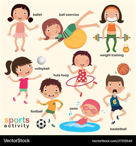 Sport for kids collection Royalty Free Vector Image