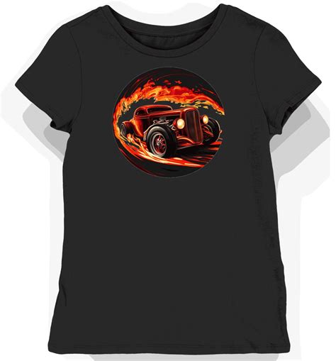 Koszulka Damska Czarna Z Motywem Czerwonego Hot Roda M Kozaknadruki Moda Sklep Empik