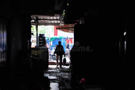 Silhouette Of A Person Shopping In The Market Stock Image Image Of