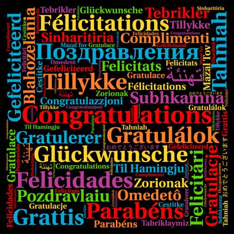 Congratulations In Different Languages Stock Photos Pictures And Royalty
