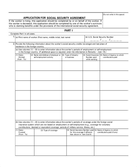 Free 8 Sample Social Security Application Forms In Pdf