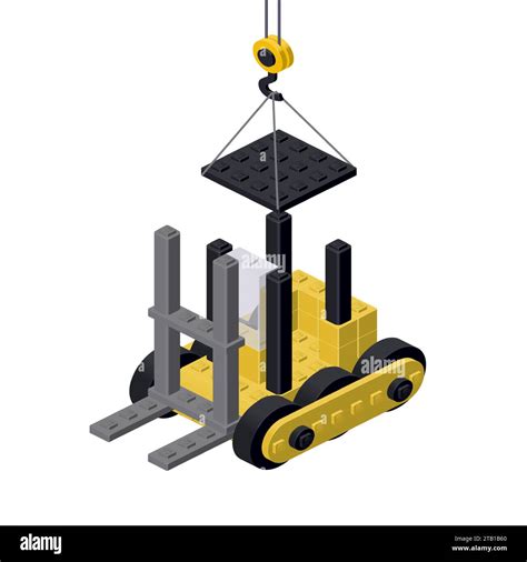 Forklift Construction Concept On White Background Vector Stock Vector