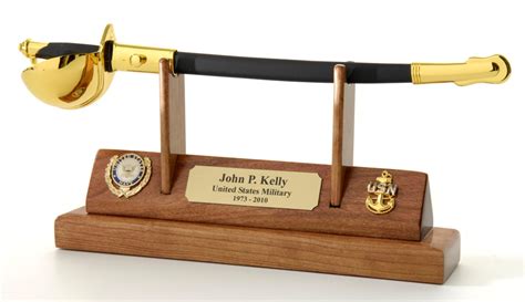 Navy Cpo Cutlass Letter Opener And Hardwood Display