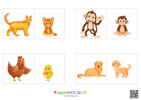 Дидактическая игра «Мама и малыш» - распечатать PDF для А4 | Animal ...