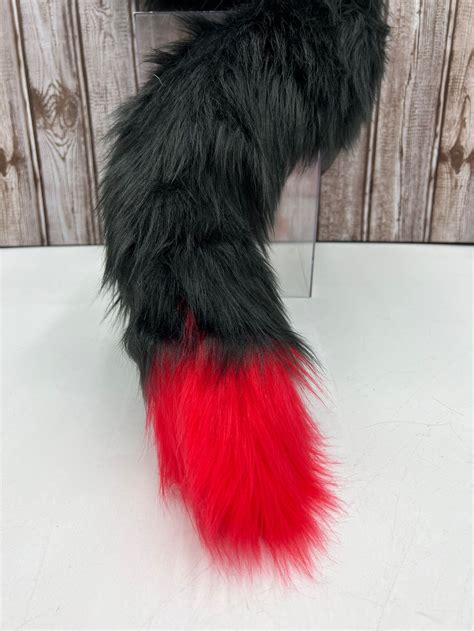 Red And Black Goth Puppy Ears With Piercings Poseable Cosplay Etsy