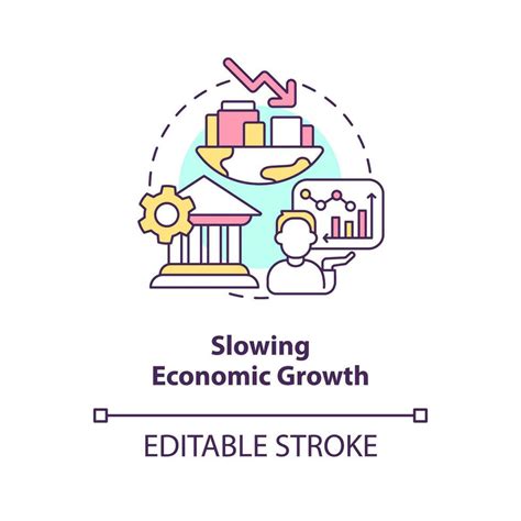 Slowing Economic Growth Concept Icon Financial Issues Stock Market