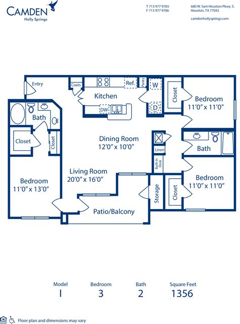 3 Bedroom Apartments in Houston, TX - Camden Holly Springs