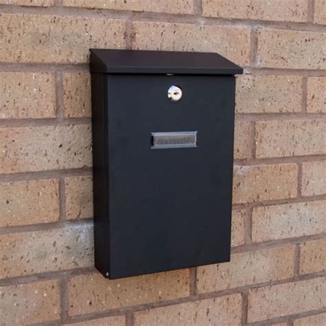 External Letterbox Black Steel Compact Size